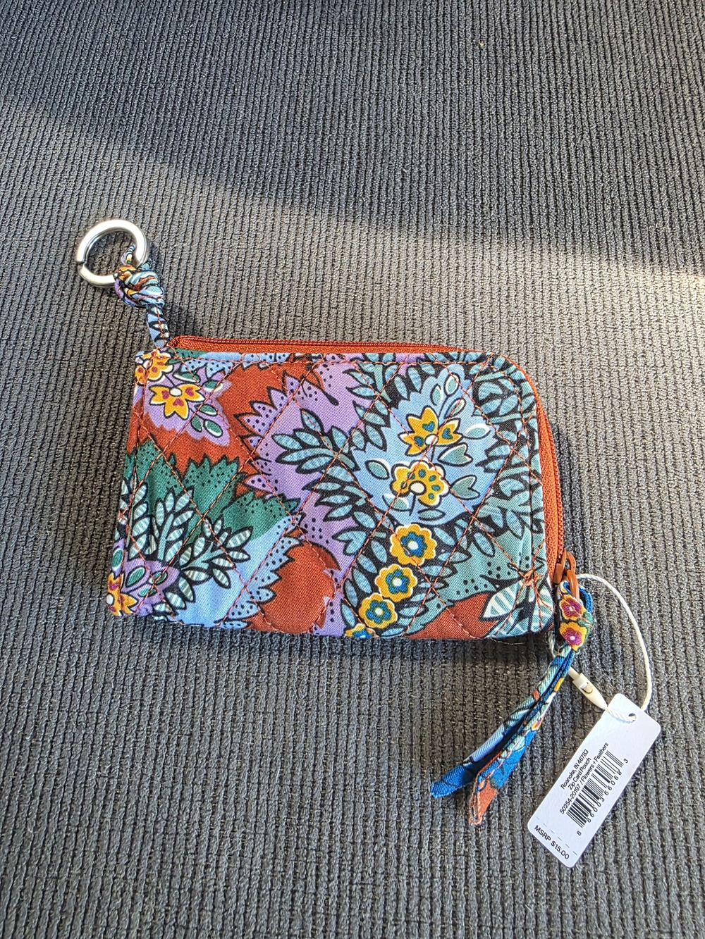 Vera Bradley Orange Floral Wristlet